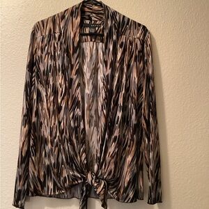 Multi-Color Long Sleeve Dress Shirt w/ Tie Closure